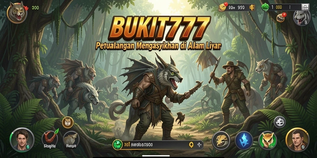 Screenshot utama BUKIT777 menampilkan petualangan seru di alam liar.