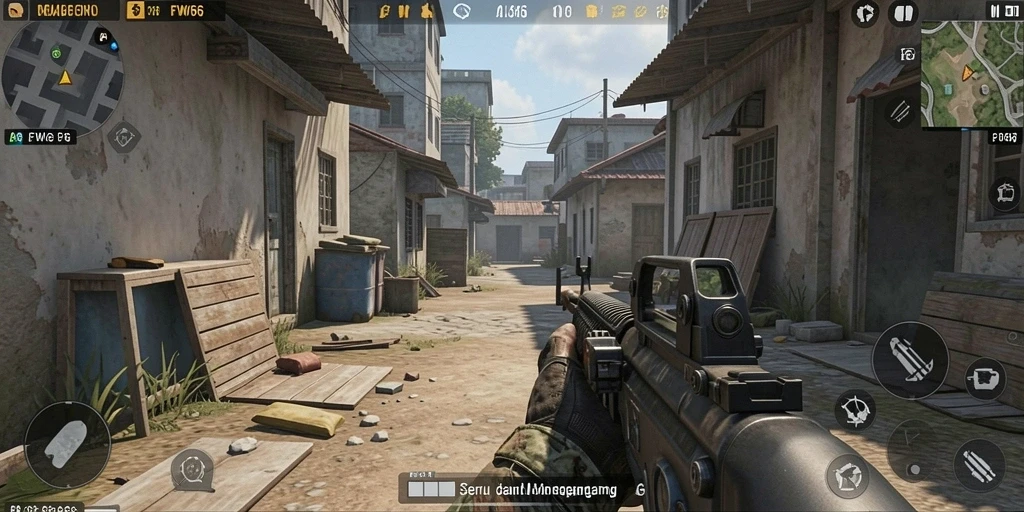 Tampilan gameplay FW66 dengan aksi tembak-menembak yang seru.