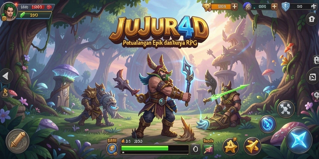 Gameplay JUJUR4D yang menakjubkan dengan pertarungan RPG.