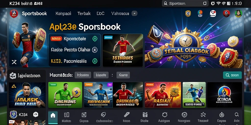 Screenshot gameplay K234 menampilkan taruhan olahraga secara langsung.