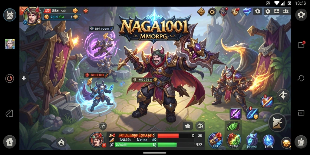 Tangkapan layar gameplay NAGA1001 menampilkan karakter beraksi dalam pertempuran epik.