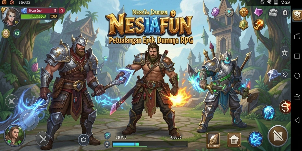 Tangkapan layar menunjukkan aksi seru dalam gameplay RPG NESIAFUN.