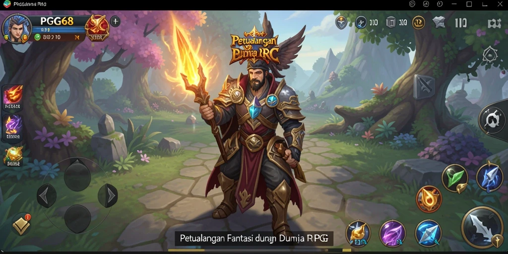 Tampilan gameplay PGG68 menunjukkan pertarungan epik dalam dunia RPG.