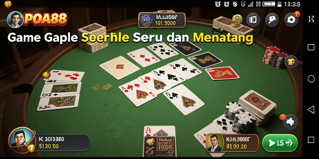 Tampilan gameplay Gaple yang menarik dan interaktif di POA88.
