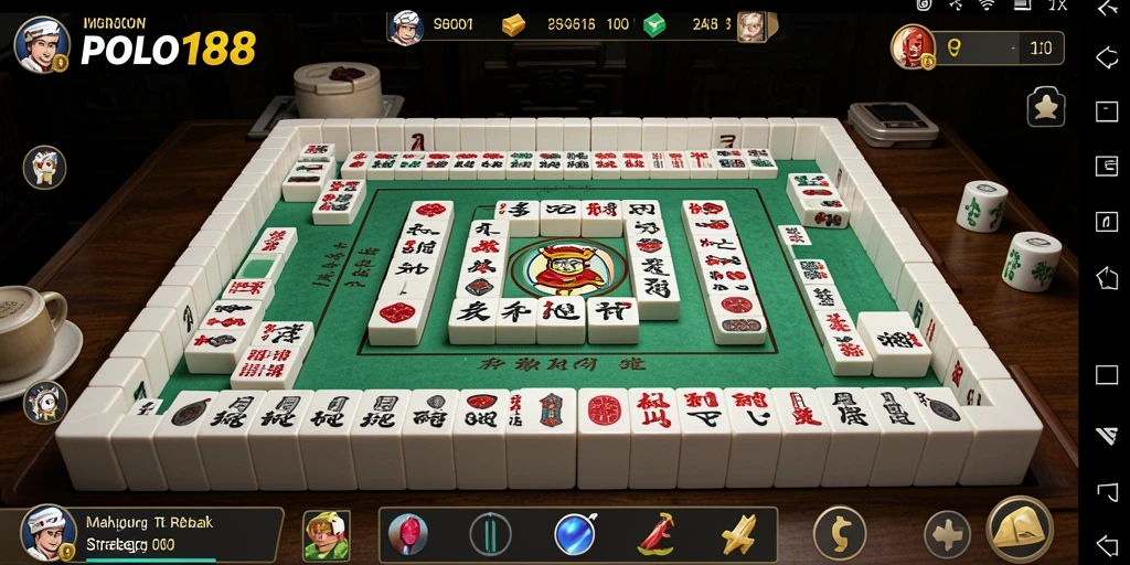 Screenshot gameplay <strong>POLO188</strong> menunjukkan momen mendebarkan saat menyusun batu Mahjong.