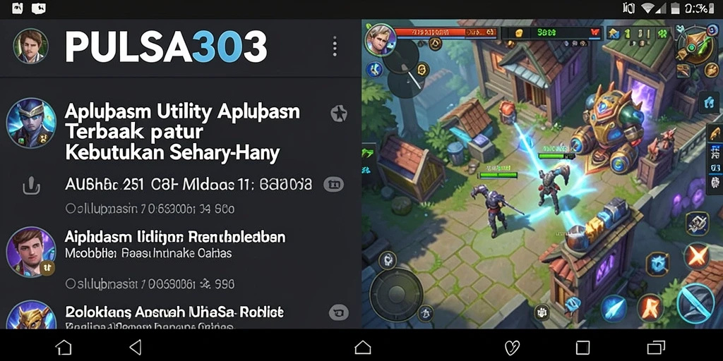 Screenshot tampilan utama PULSA303 dengan fitur Utility.