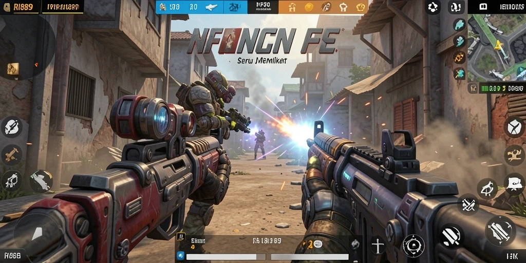 Screenshot RI889 menampilkan aksi tembak-menembak yang seru dalam game FPS.