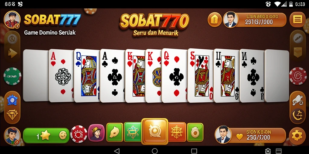 Screenshot gameplay SOBAT777 yang menampilkan aksi seru permainan Domino.
